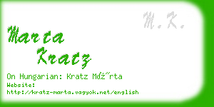 marta kratz business card